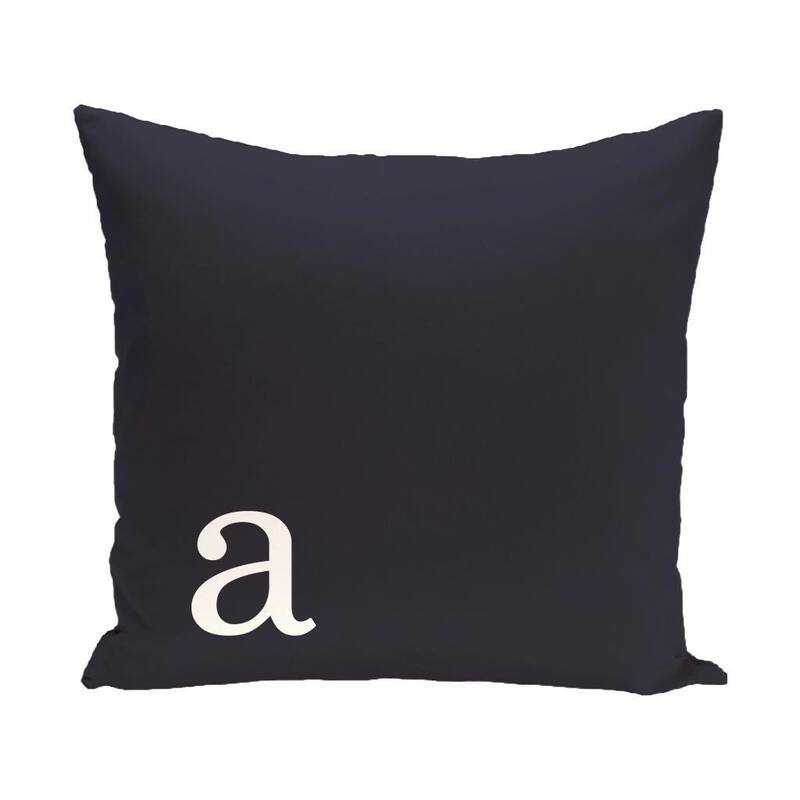 Blue and White 18 x 18-inch Monogram Print Decorative Pillow