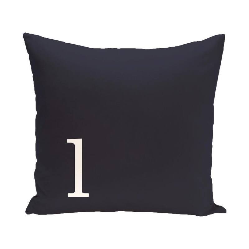 Blue and White 18 x 18-inch Monogram Print Decorative Pillow