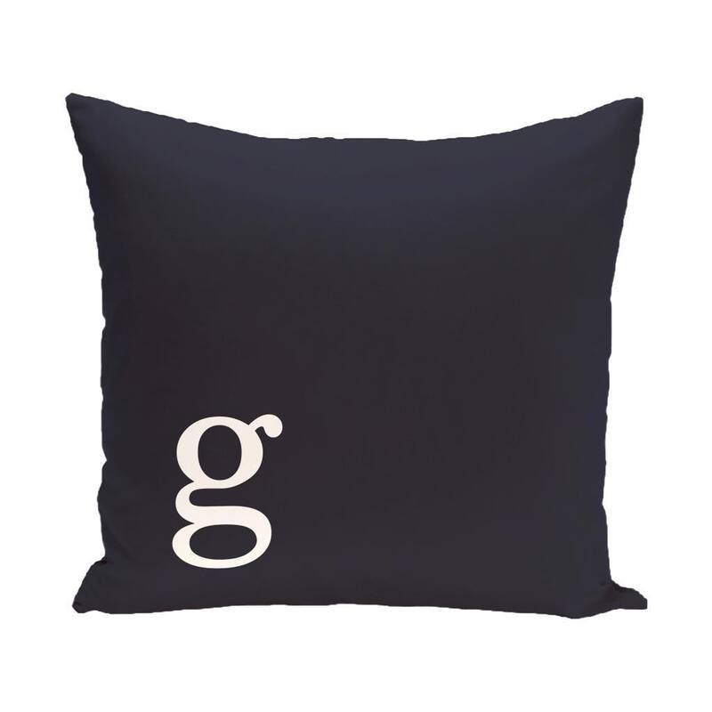 Blue and White 18 x 18-inch Monogram Print Decorative Pillow
