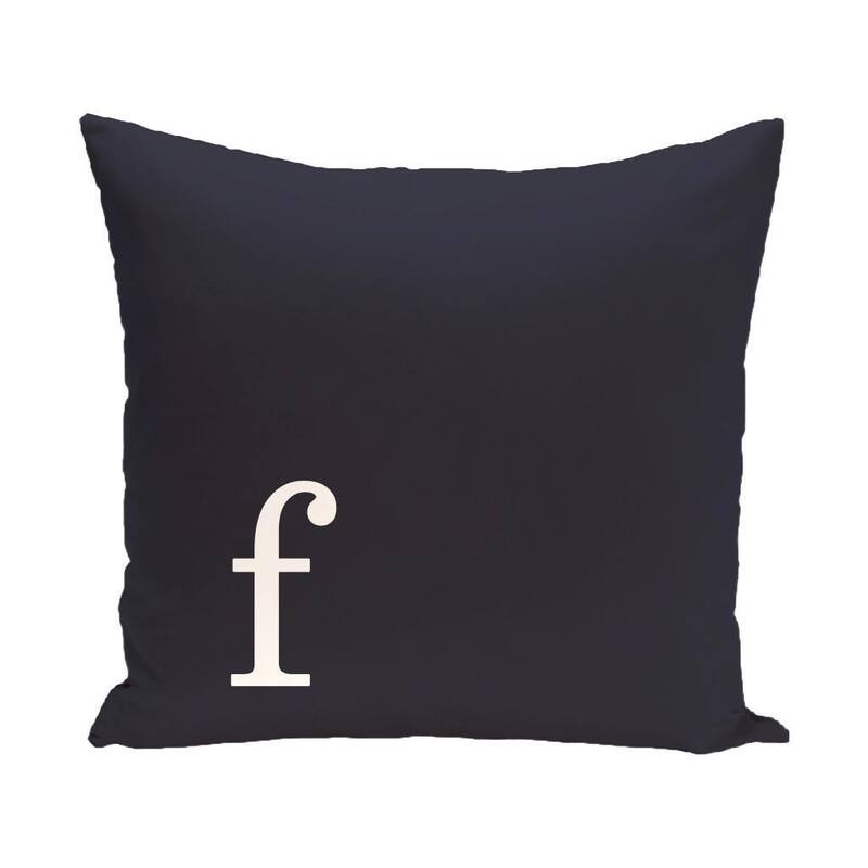 Blue and White 18 x 18-inch Monogram Print Decorative Pillow