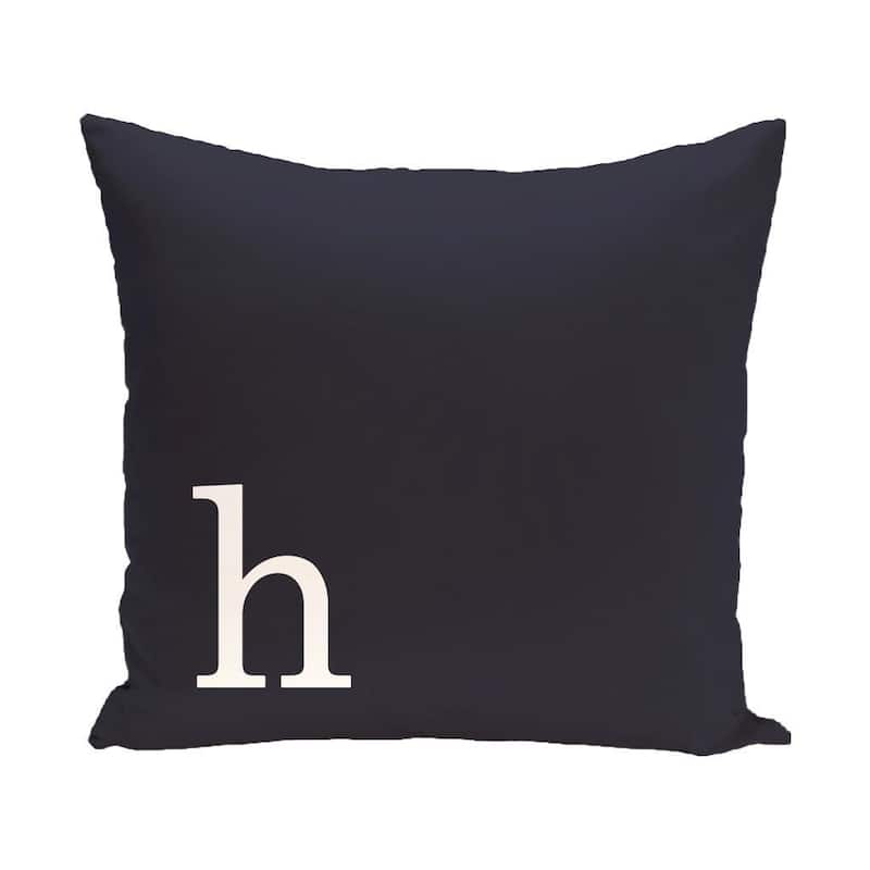 Blue and White 18 x 18-inch Monogram Print Decorative Pillow