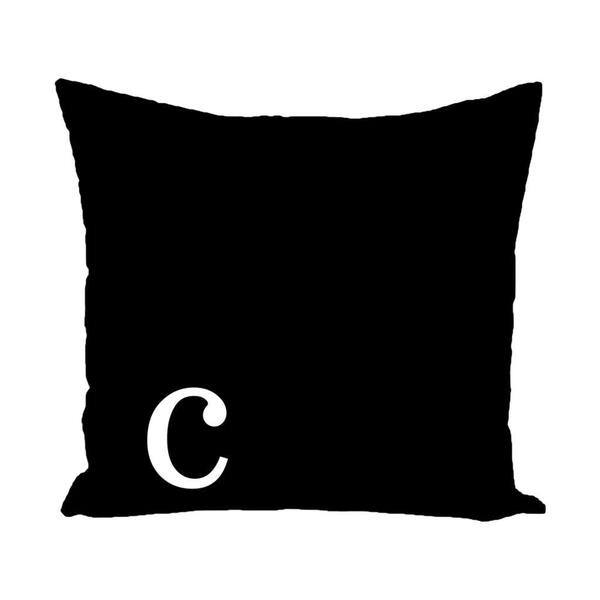 Shop Black And White 26 X 26 Inch Monogram Print Decorative Pillow