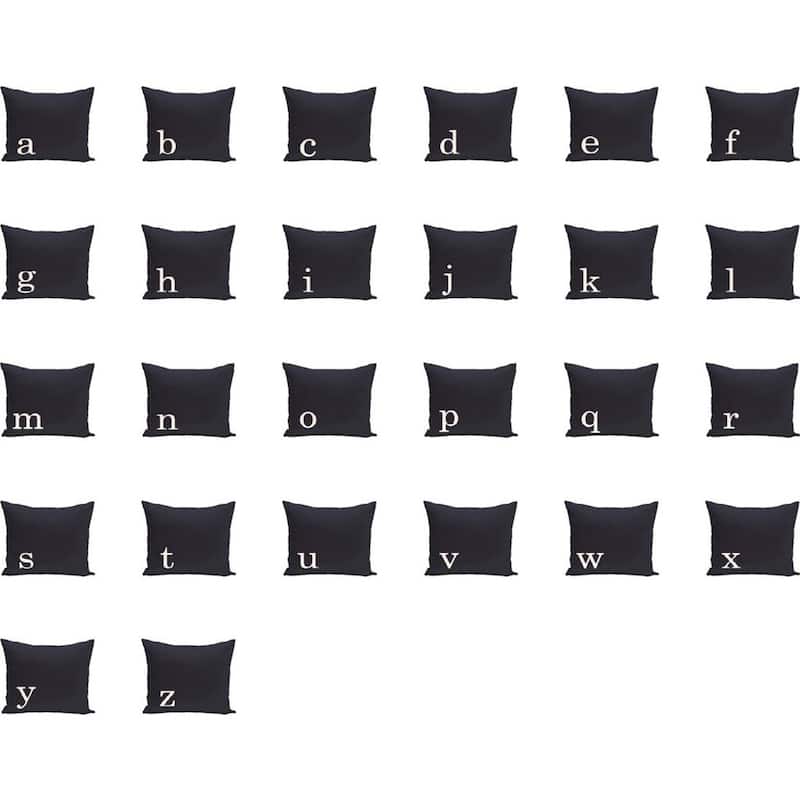 Blue and White 16 x 16-inch Monogram Print Decorative Pillow