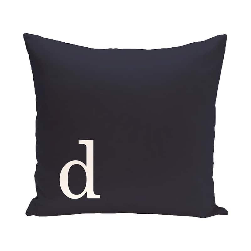 Blue and White 16 x 16-inch Monogram Print Decorative Pillow