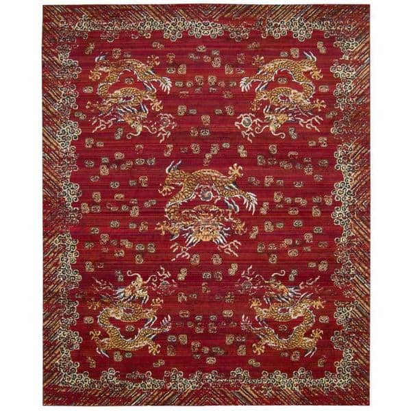slide 2 of 7, Nourison Dynasty Area Rug 5'6" x 8' - Red - Rectangle