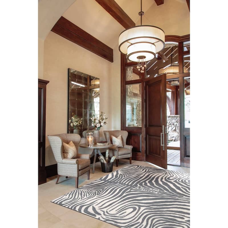 Nourison Madagascar MDG01 Area Rug - 7' 9" x 10' 10" - Grey/White - Rectangle