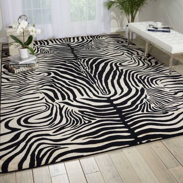 slide 2 of 8, Nourison Madagascar MDG01 Area Rug 3' 9" x 5' 9" - Black/White - Rectangle