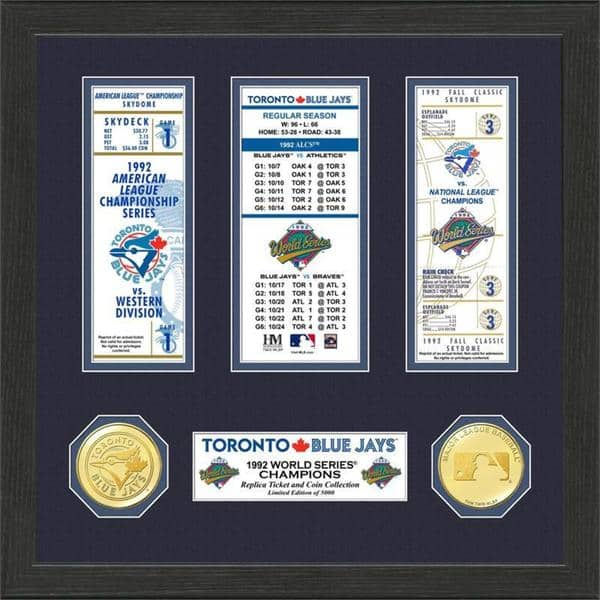 Toronto Blue Jays 1992 World Series Champions - 12'' x 16'' Ticket