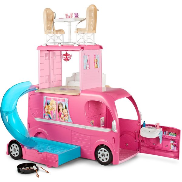 Barbie Pink Pop-up Camper Toy - Overstock - 10150855