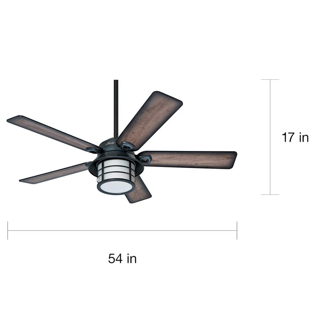 Shop Hunter Key Biscayne Weathered Zinc 5 Blade Ceiling Fan