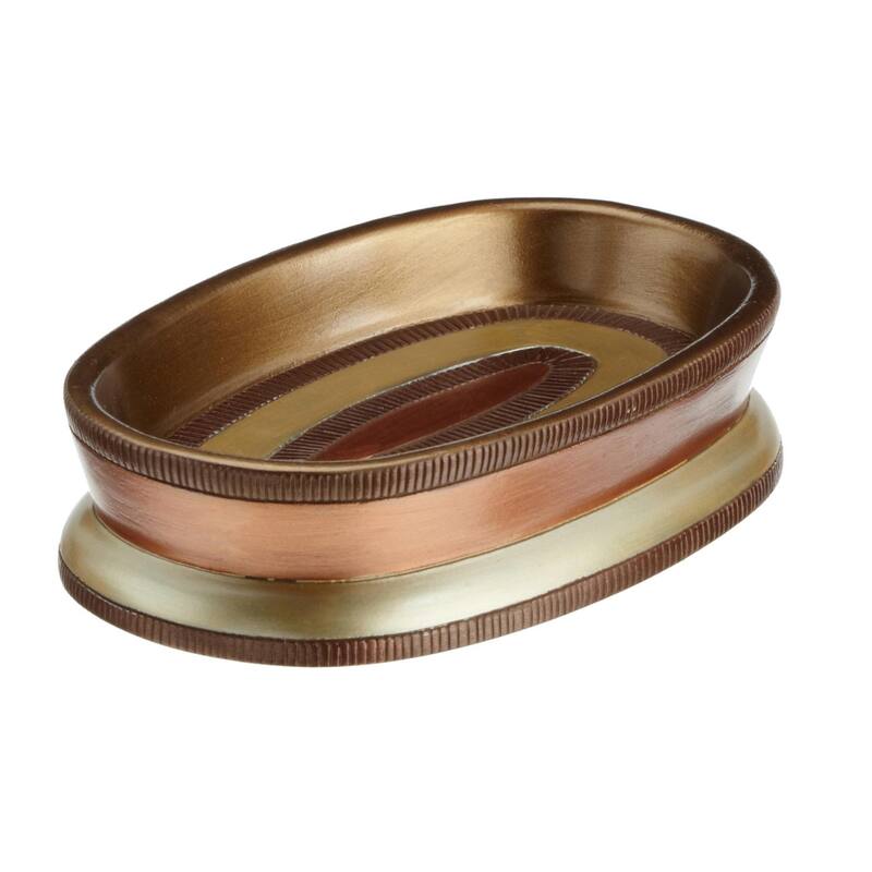 Ultra-Modern Bath Accessory Collection - Multi - Copper Striped Soapdish