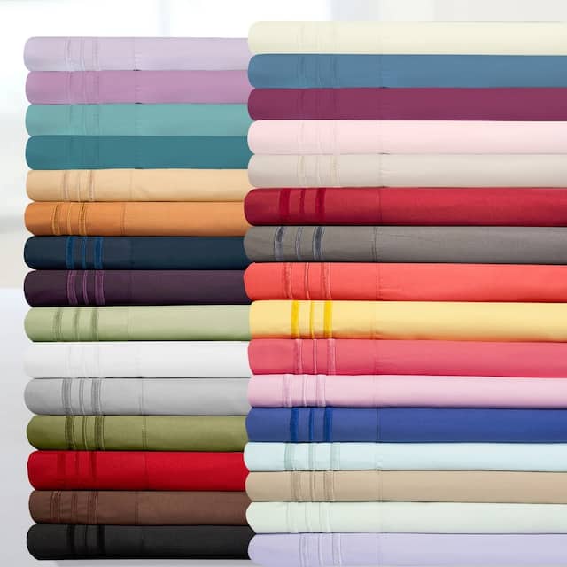 Deep Pocket Soft Microfiber 4-piece Solid Color Bed Sheet Set