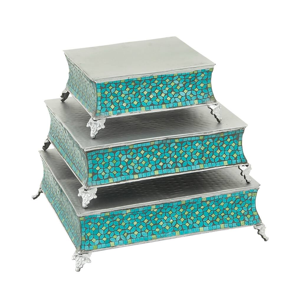 Royal Mosaic Metal Cake Stand (Set of 3)