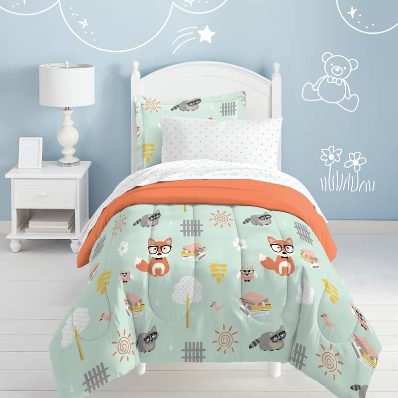 Dream Factory Woodland Friends Twin Bed in a Bag with Sheet Set