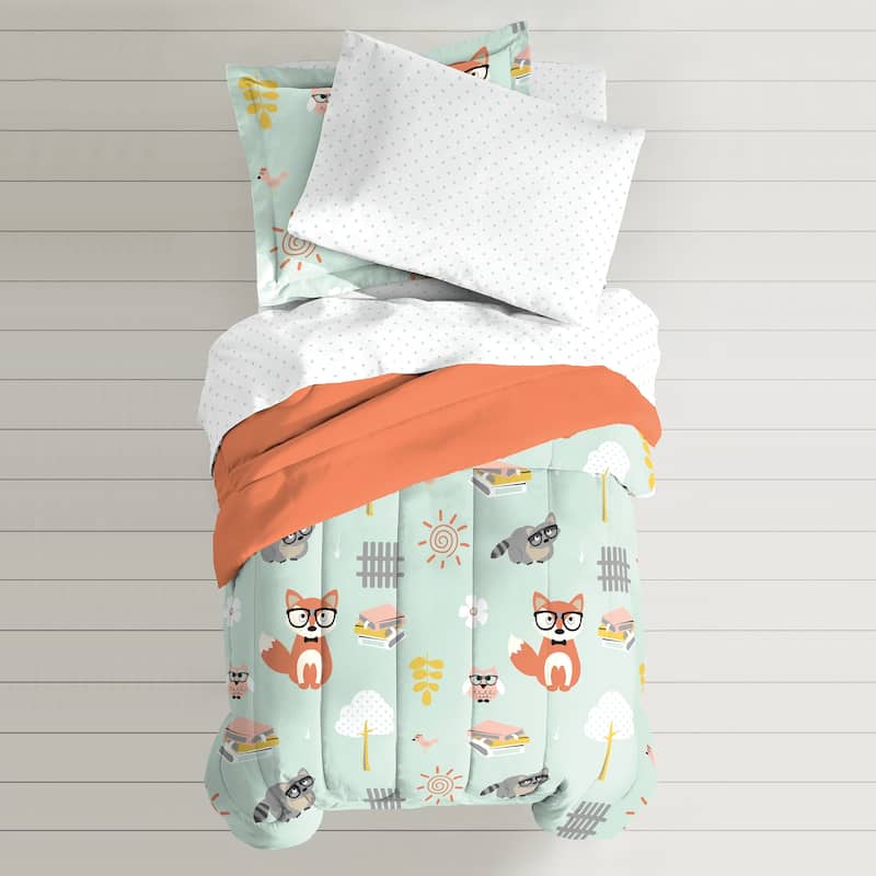 Dream Factory Woodland Friends Twin Bed in a Bag with Sheet Set