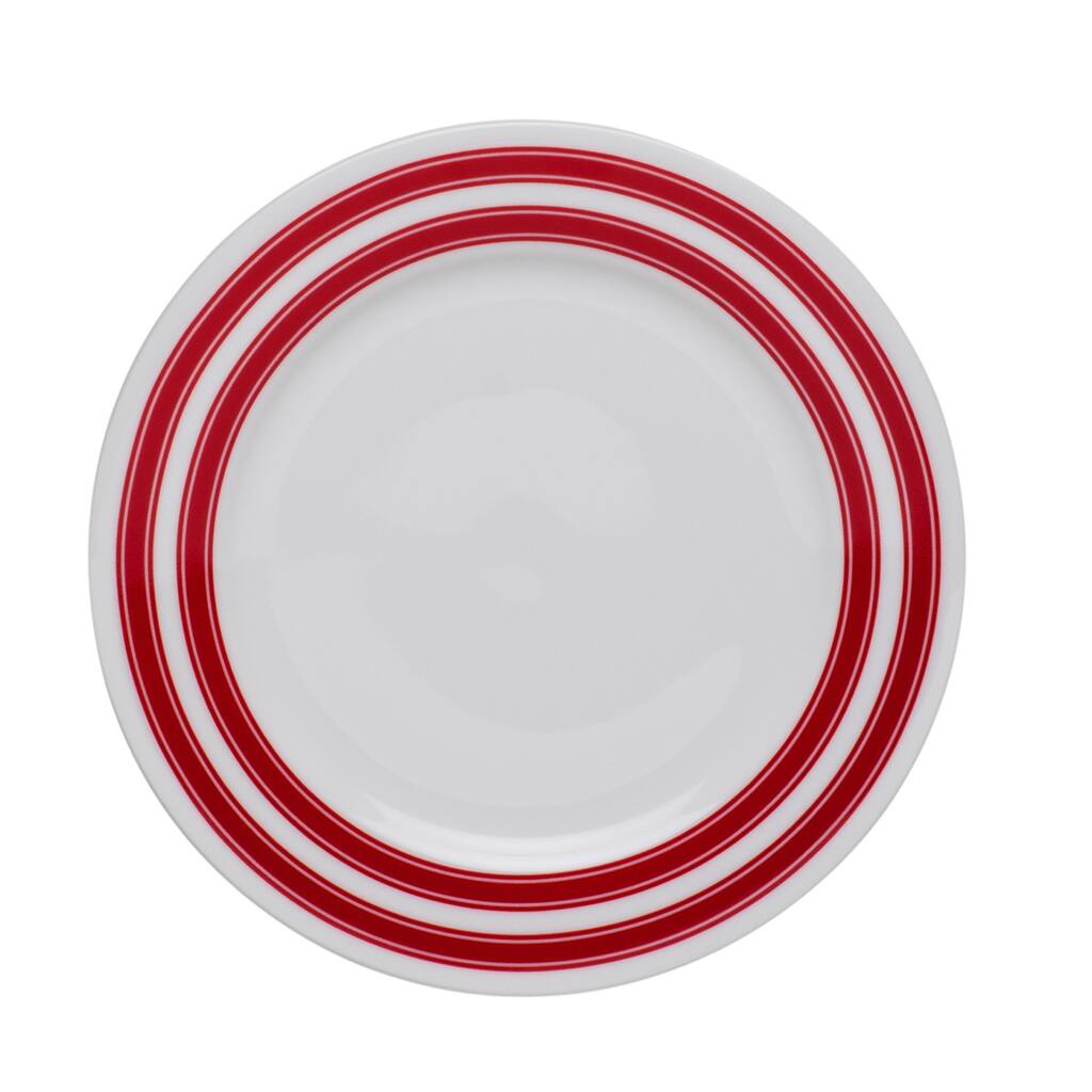 Race Stripe Red 7-inch Salad Plate (Set of 4)
