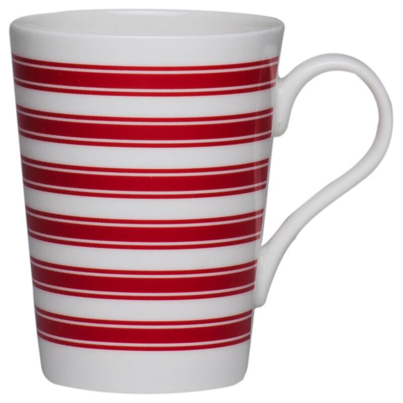 Race Stripe Red Conical 10-ounce Mug (Set of 4)