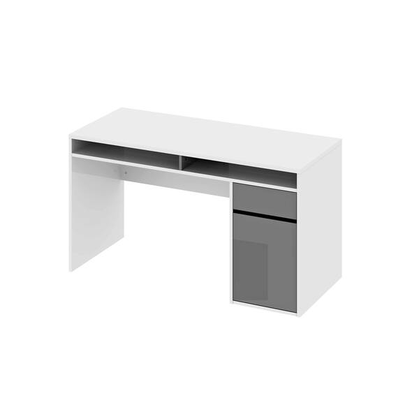 Shop Whitman Plus White And Grey High Gloss Desk Overstock