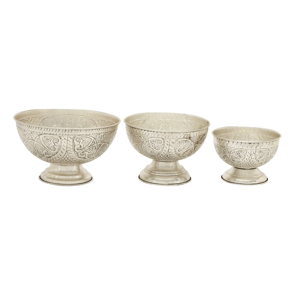Impressive Metal Silver Bowl (Set of 3)