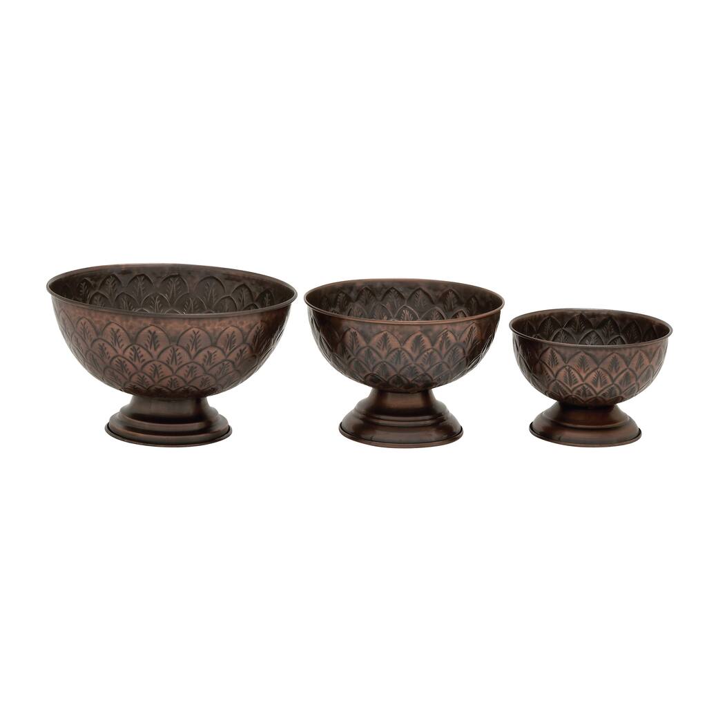 Customary Styled Set of Three Metal Bronze Bowls