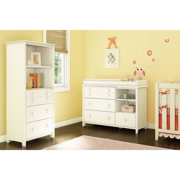 slide 2 of 5, South Shore Changing Table with Shelving Unit with Drawers