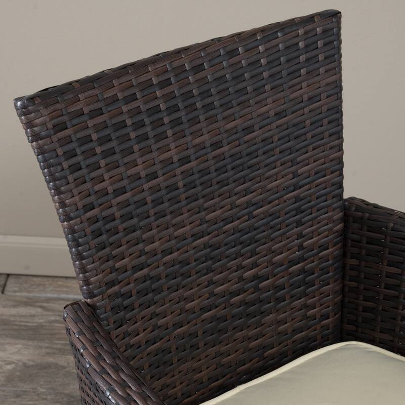Jennifer Outdoor 7-piece Wicker Dining Set with Cushions by Christopher Knight Home