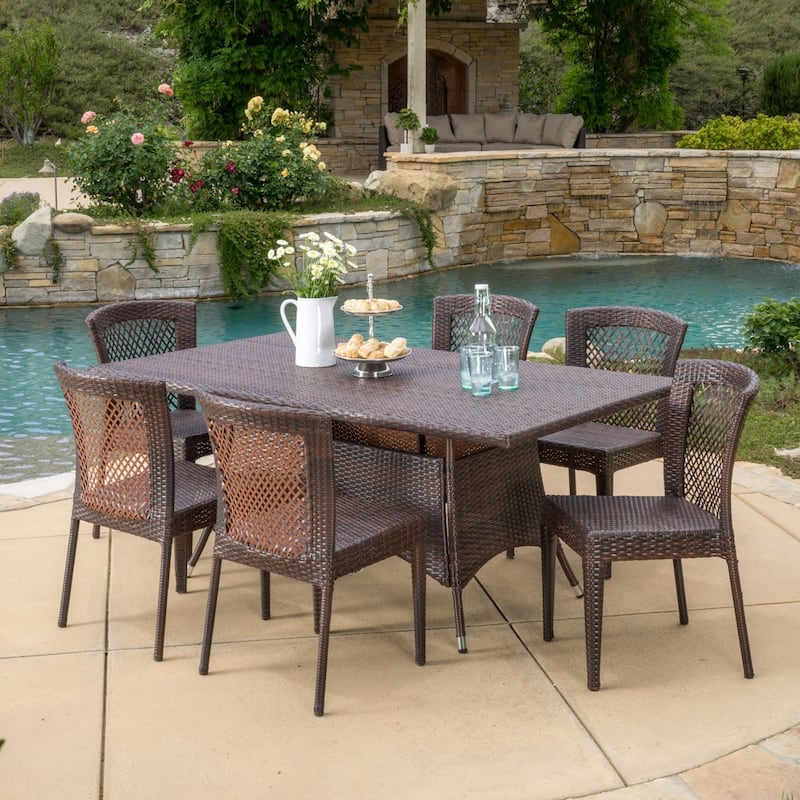 Rafael Outdoor 7-piece Wicker Dining Set by Christopher Knight Home