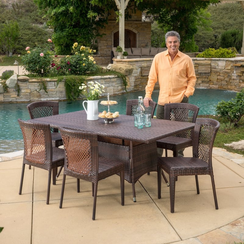 Rafael Outdoor 7-piece Wicker Dining Set by Christopher Knight Home