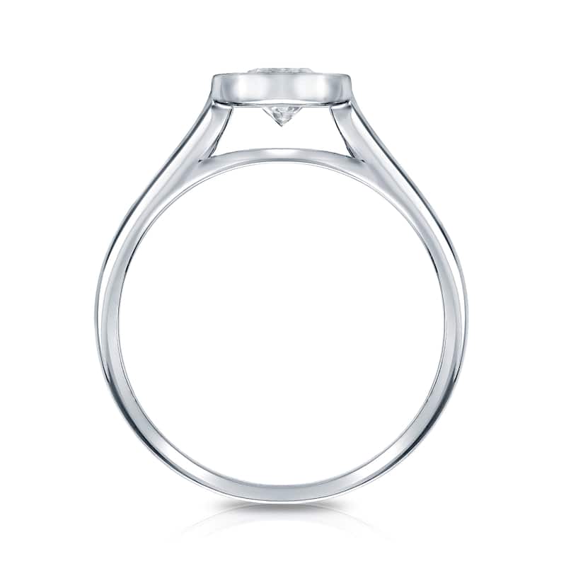 Auriya 14k Gold 1/3ct TDW Round Diamond Bezel Solitaire Engagement Ring