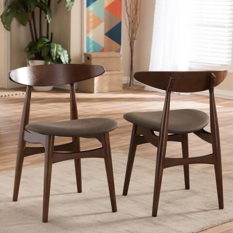 Set of 2 Flamingo Mid-Century Solid Wood Dining Chairs