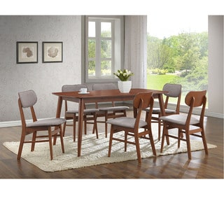 Baxton Studio Sacramento Mid century Dark Walnut Wood 7piece Dining Set