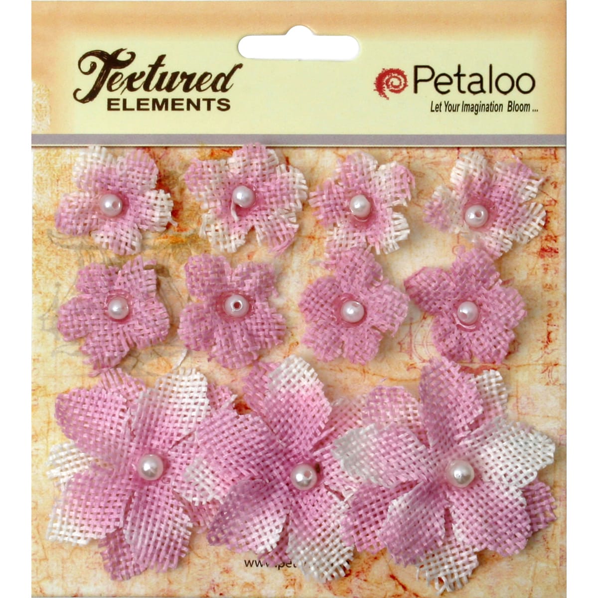 Textured Elements Burlap Mini Flowers .75in To 1.5in 11/PkgLavender