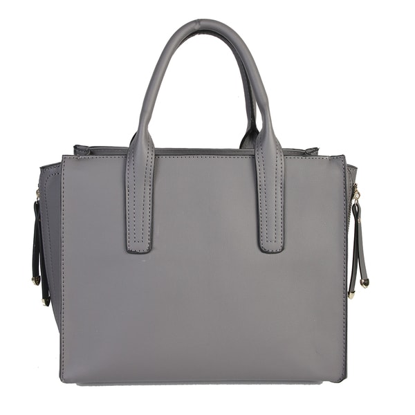 Mllecoco Genuine Real Leather Solid Color Pleaded Stitch Design Roomy Interior Zipper Closure Structured Handbag - L. Opens flyout.