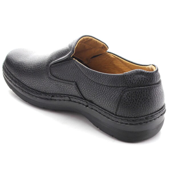 black leatherette slip on loafers
