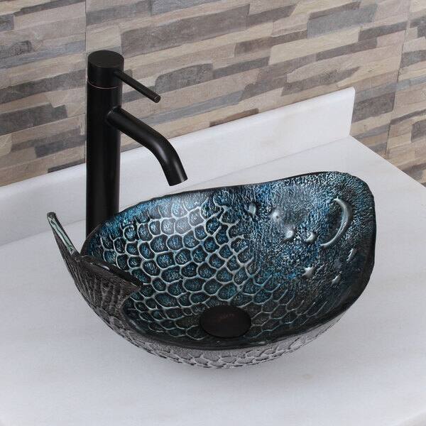 Shop Elite Pacific Whale F371023 Pattern Tempered Glass Bathroom