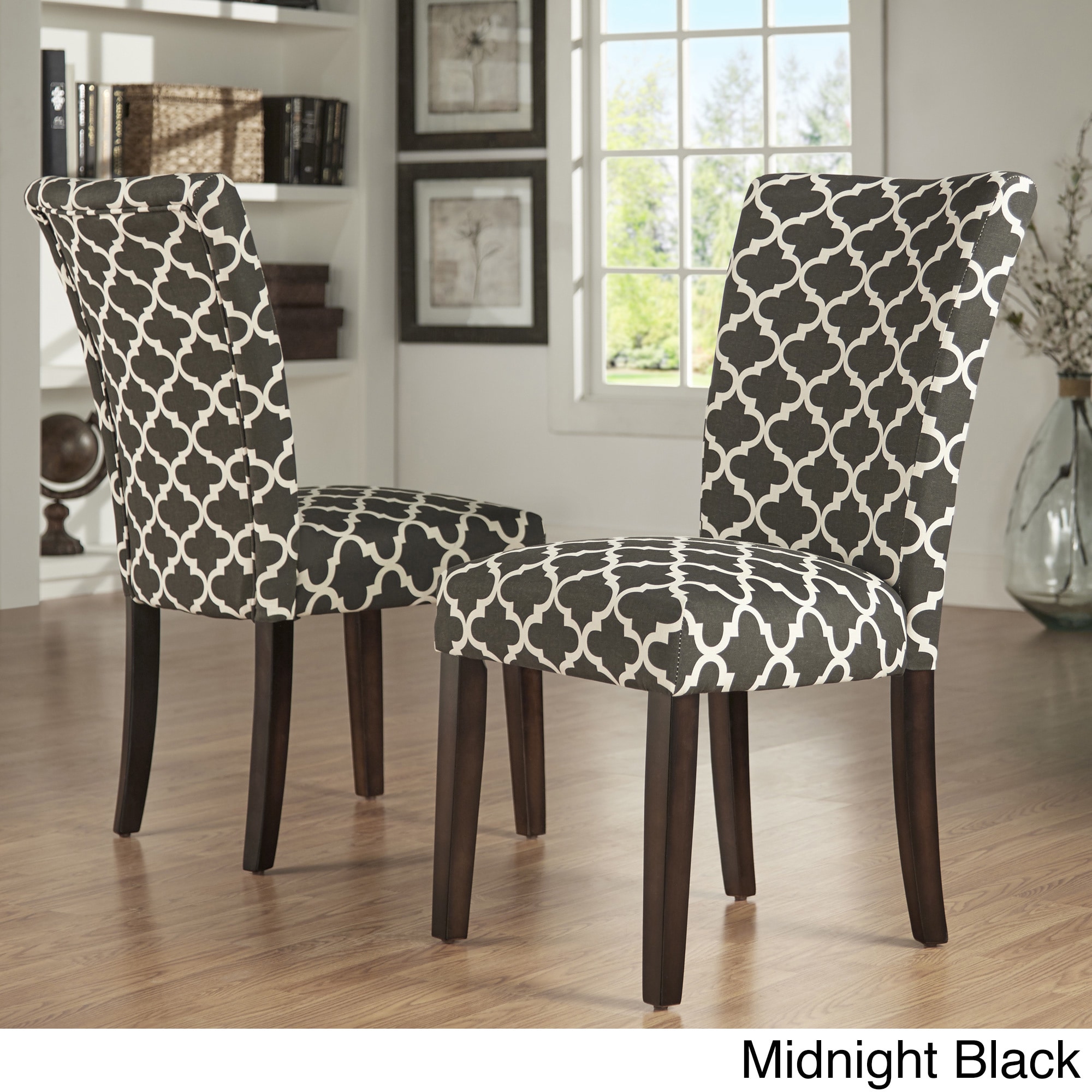 INSPIRE Q Catherine Moroccan Pattern Fabric Parsons Dining Chair