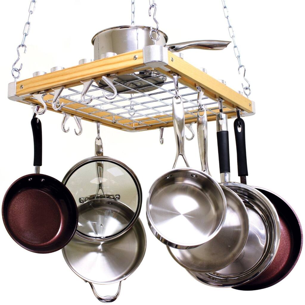 Cooks Standard Ceiling Mount Wooden Pot Rack