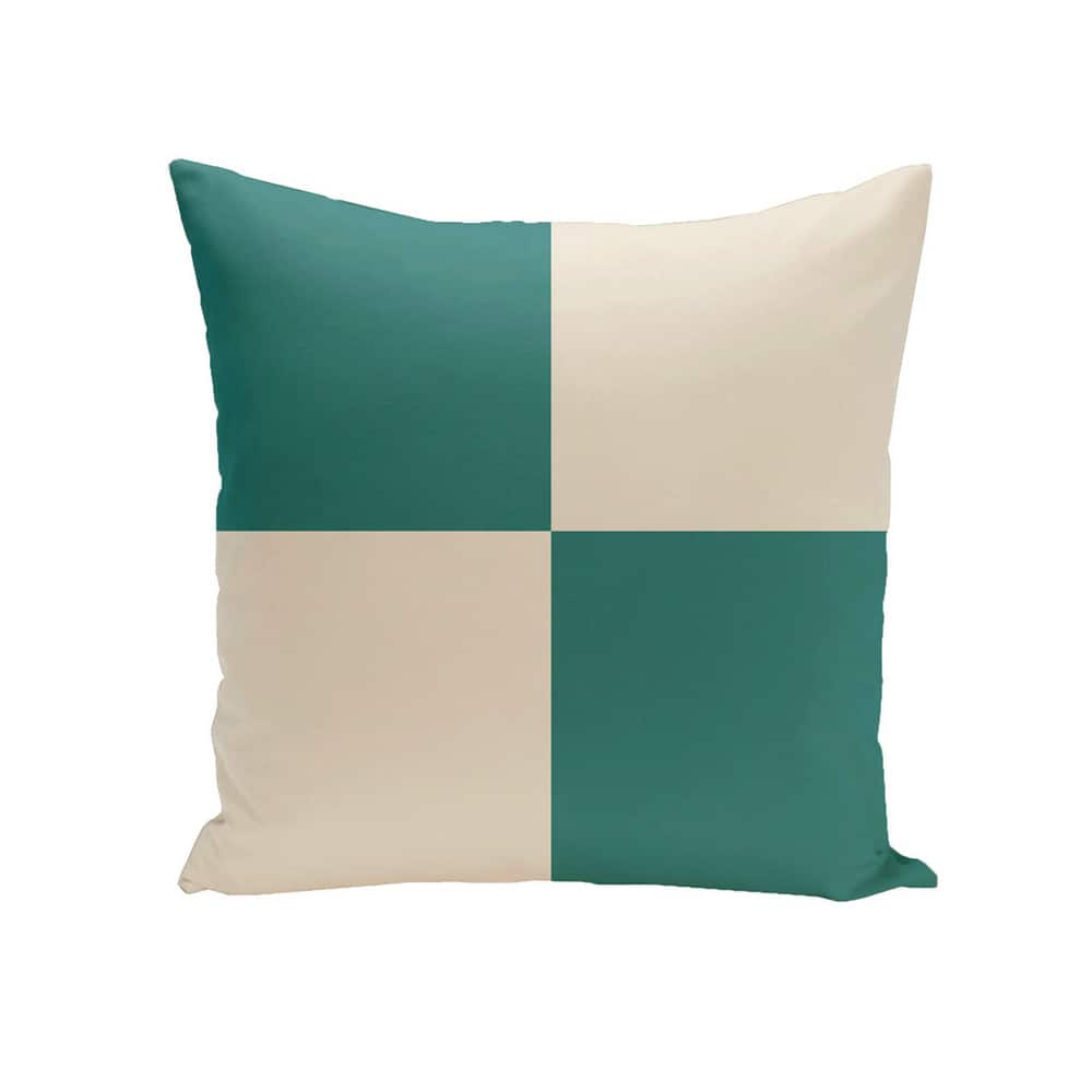 Decorative Outdoor Checkered Print 20-inch Pillow