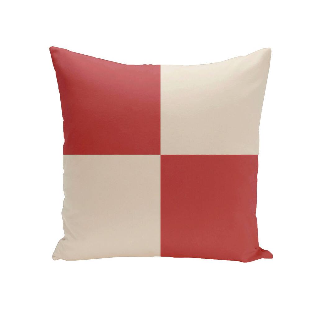 Decorative Outdoor Checkered Print 20-inch Pillow