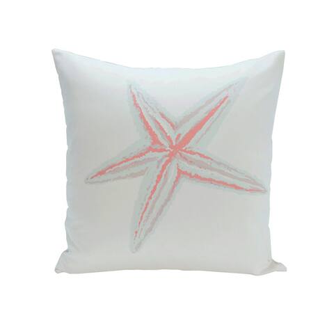 Decorative Outdoor Starfish Coastal Print 20-inch Pillow