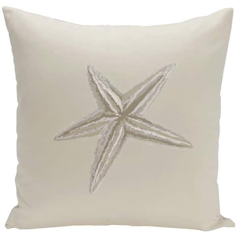 Decorative Outdoor Coastal Starfish Print 20-inch Pillow