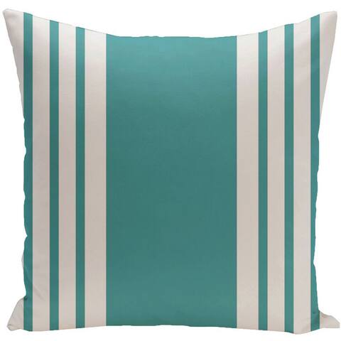 Decorative Outdoor Bordered Stripe Print 20-inch Pillow