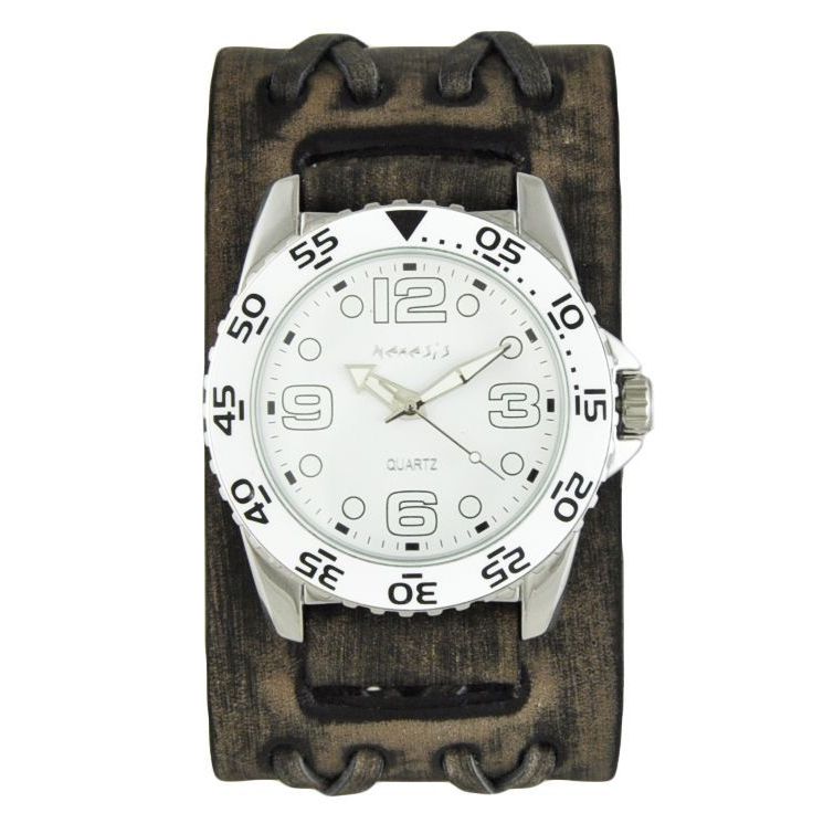 Shop Nemesis White 'Groovy' Mens Watch with Faded Black Double X