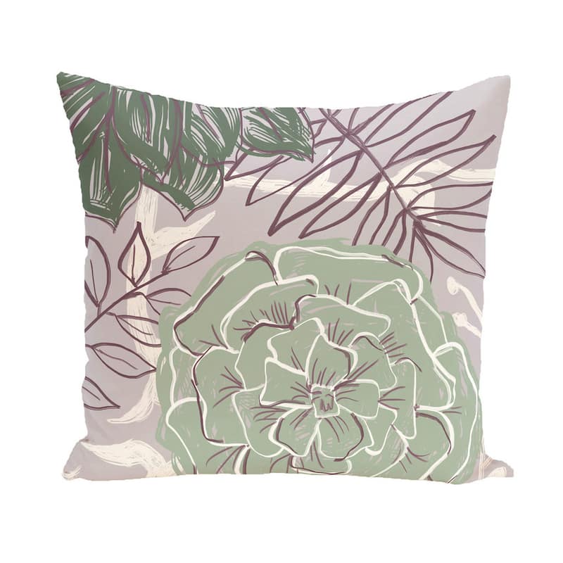 Floral Print 20 x 20-inch Decorative Pillow - Lavender