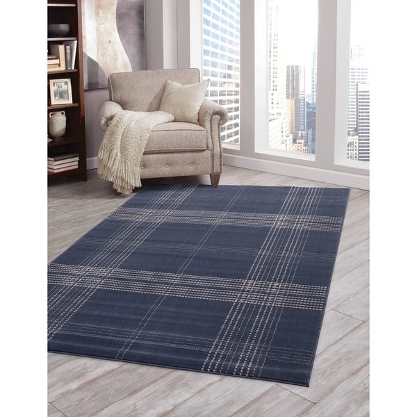 Shop Colby Plaid Blue Area Rug by Greyson Living 7'9 x 10'6 Free