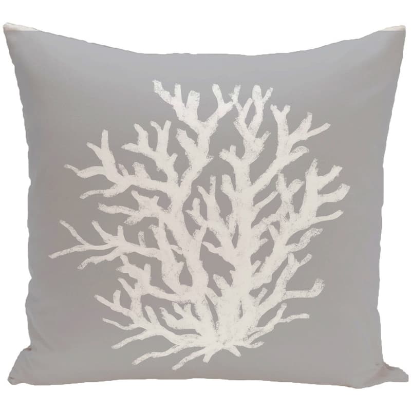 Geometric Print 18 x 18-inch Outdoor Fabric Pillow - Grey