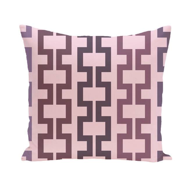 Geometric Print 18 x 18-inch Outdoor Fabric Pillow - Pink