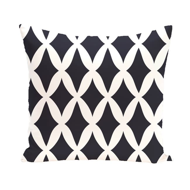 Geometric Print 18 x 18-inch Outdoor Fabric Pillow - Navy