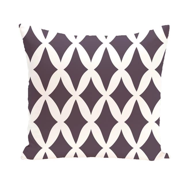 Geometric Print 18 x 18-inch Outdoor Fabric Pillow - Purple