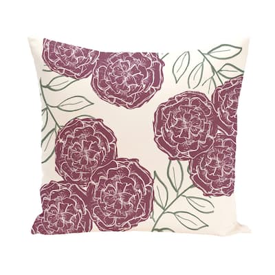 Floral Print 18 x 18-inch Outdoor Fabric Pillow